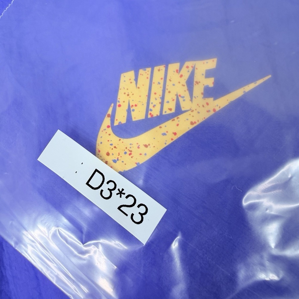 Nike Windbreaker Jacket Colorblock Purple Yellow Retro Sporty Hooded SZ-Large - Picture 14 of 14